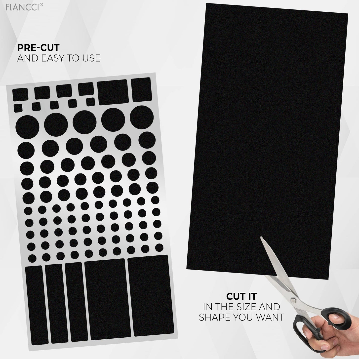 FLANCCI LED Light Blocking Stickers - Blackout LED Covers, Dim 50%80% of Lights, 2 Sheets (1 Cut Out + 1 Uncut)