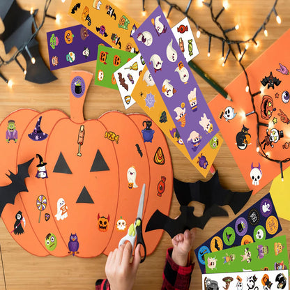 100 Sheets & 1200+PCS Cute Halloween Stickers for Kids - Halloween Party Gifts & Decoration
