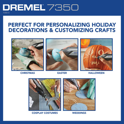 Dremel 7350-5 Cordless Rotary Tool Kit - Includes 4V Li-ion Battery and 5 Rotary Tool Accessories - Ideal for Light DIY Projects and Precision Work