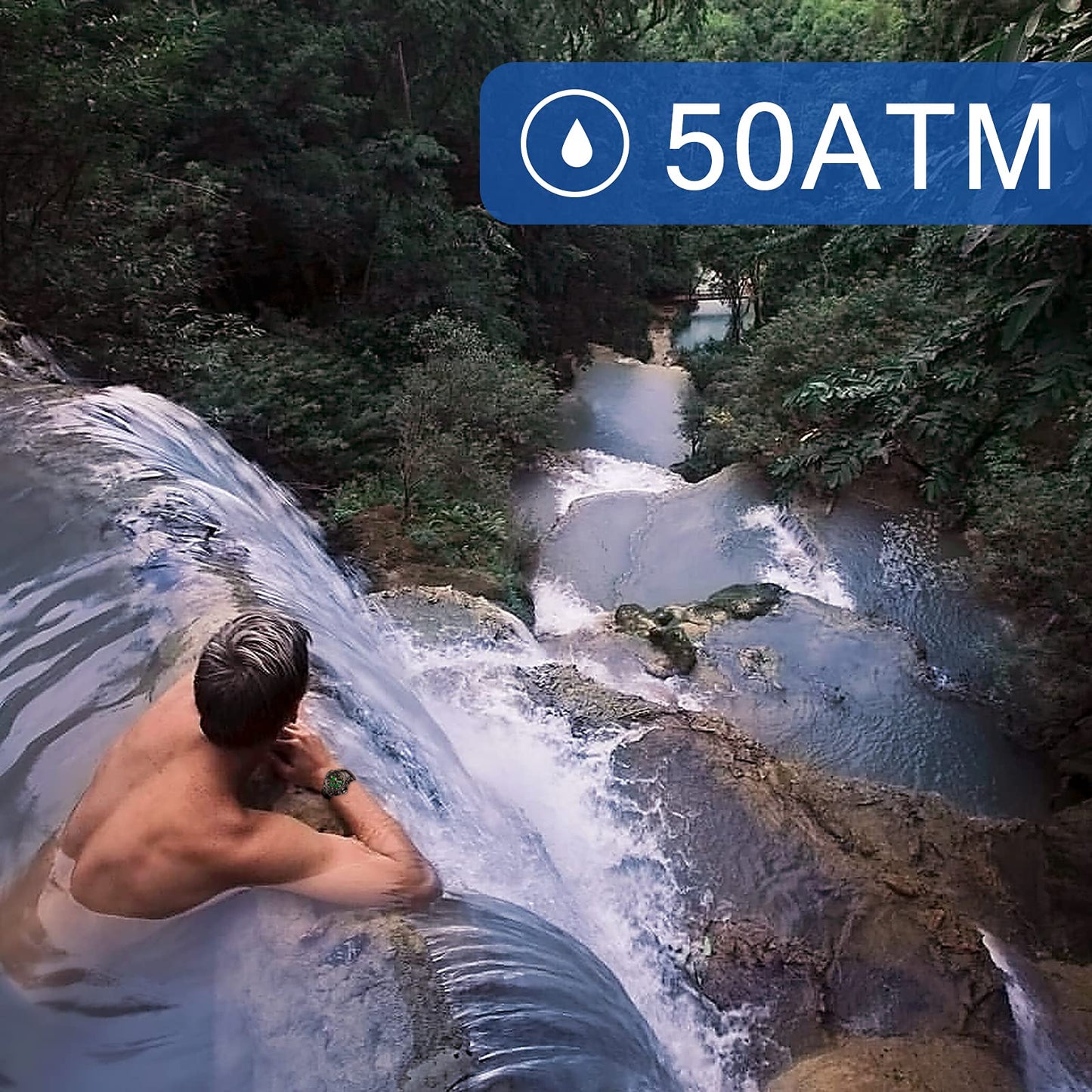 23-in-1 Survival Military Digital Watch, Mens Tactical Multi-Functional and Adjustable Wristband Outdoors Waterproof Sports Dual Dial Watches with Compass Paracord Band, Black, Digital