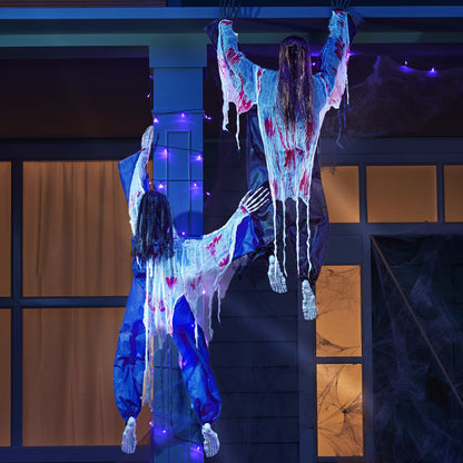 JOYIN 47" Halloween Climbing Zombies Wall Decoration Outdoor (2 Pcs), Halloween Zombie Undead for Haunted House Prop, Yard Patio Wall Decoration Party Supplies