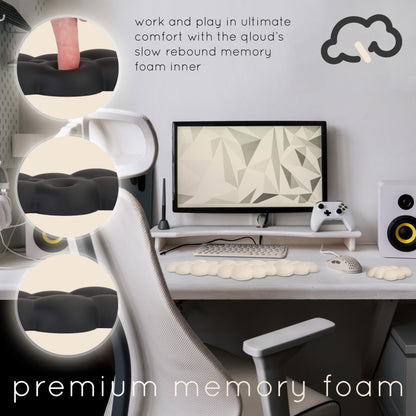 Create-ables Qloud Cloud Wrist Rest Keyboard Wrist Rest for Computer Keyboard Pad, Cloud Keyboard Wrist Rest, Wrist Pad for Keyboard, Memory Foam, Non Slip Base, Comes with Mouse Pad - Beige