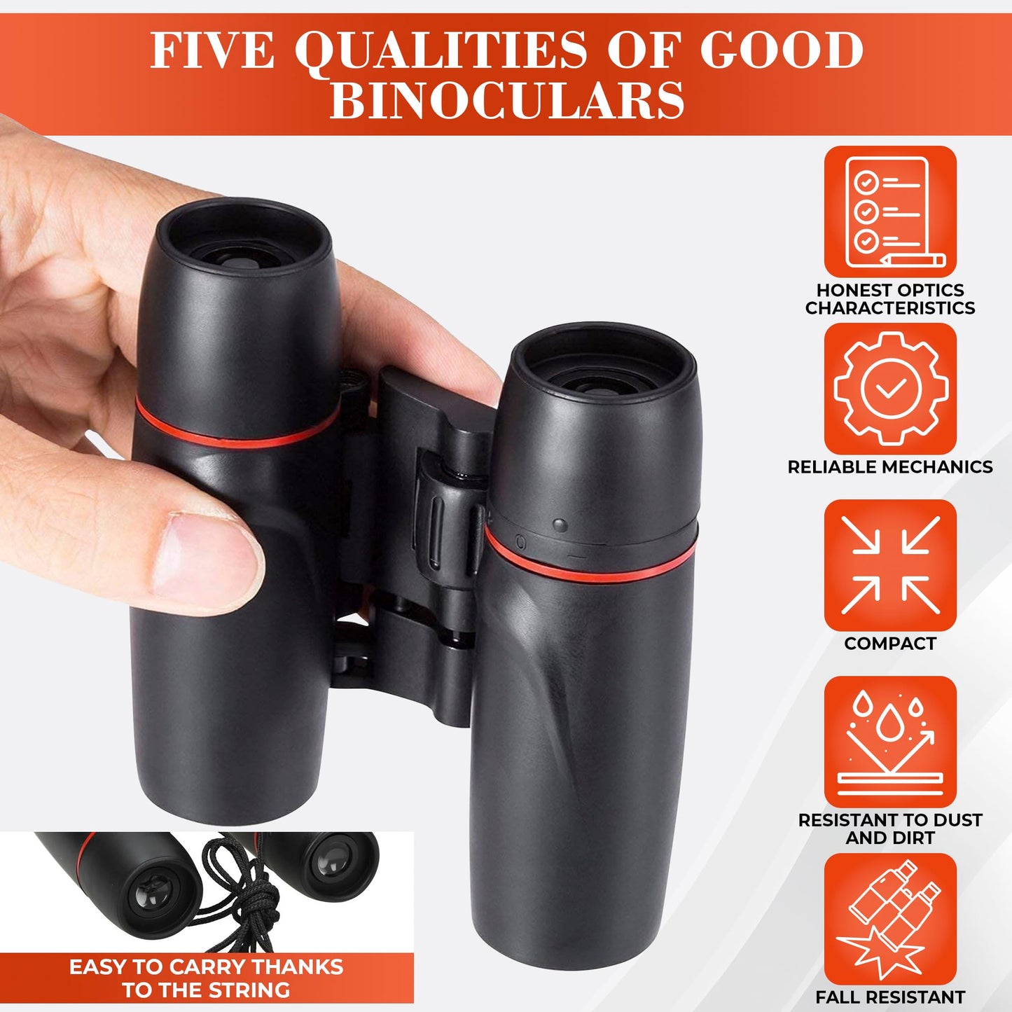30x60 Travel Binoculars for Bird Watching – Small Binoculars for Adults with 126M/1000M Wide Field of View, 7.2° Angle & Storage Bag – Designed for Hiking, Birdwatching, and Outdoor Adventures
