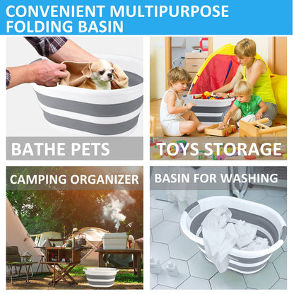 ddLUCK Multi-Functional Collapsible Pet Bathtub, Cat Bathtub Portable Indoor Outdoor Foldable Washing Tub Bathing Tub Small Pets Bathtub for Puppy Small Cats