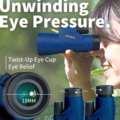 Gosky Monoculars Telescope, 12x55 HD Monocular for Adult with BAK4 Prism & FMC Lens, Lightweight Monocular with Smartphone Adapter Suitable for Bird Watching Hunting (Blue)