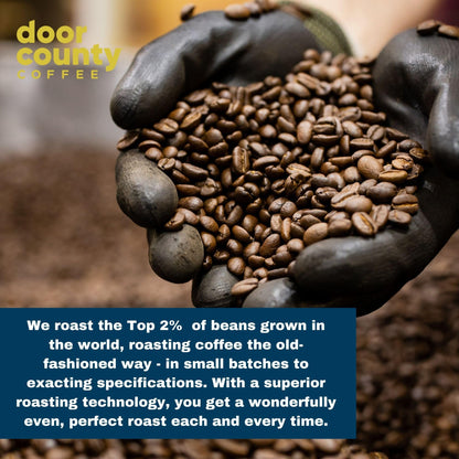 Door County Coffee Highlander Grogg DECAF Flavored Whole Bean - 10 oz Bag - Medium Roast - 100% Specialty Arabica - Flavored Gourmet - Highlander Grogg DECAF