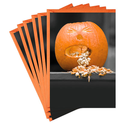 Hallmark Funny Halloween Cards (6 Cards with Envelopes) Puking Pumpkin