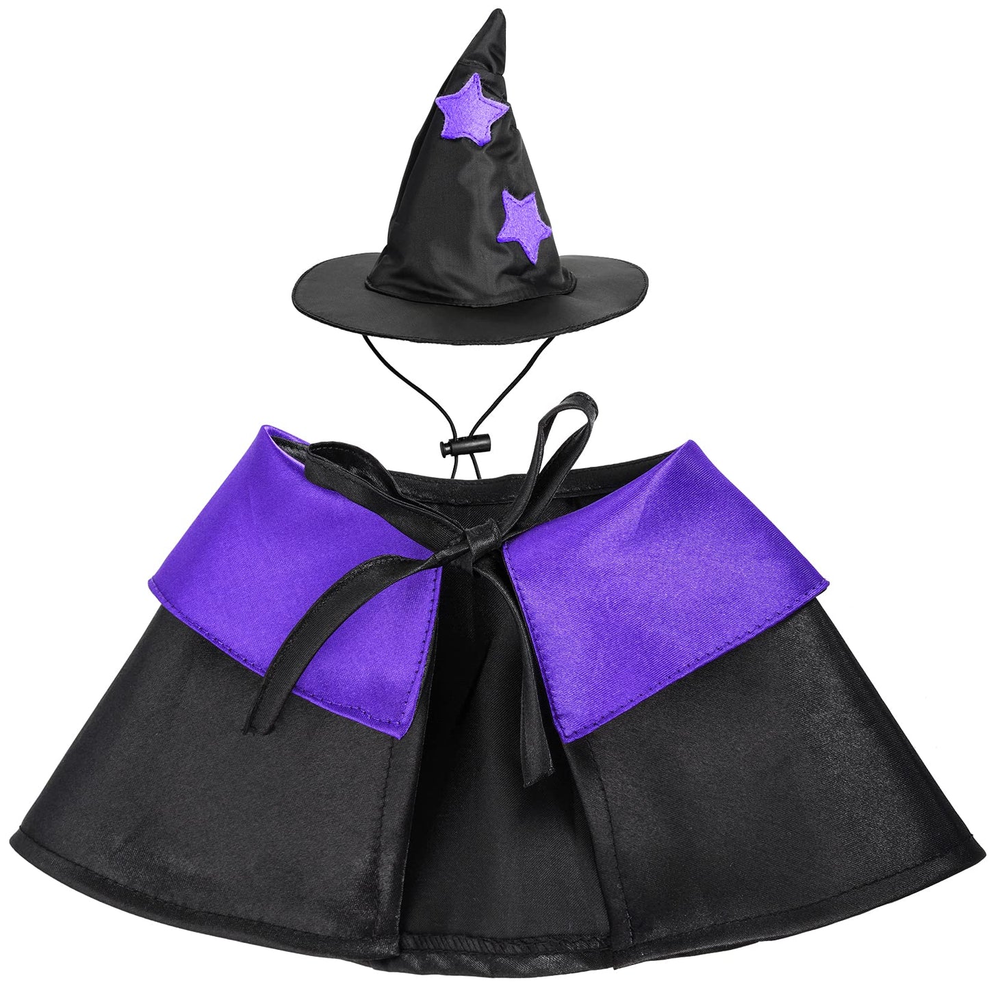 Dxhycc Halloween Pet Costume Cat Wizard Costume Funny Wizard Cat Clothes Cloak and Hat for Small Dogs Outfits