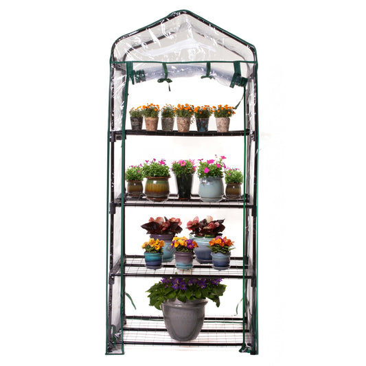Gardman R687 4-Tier Mini Greenhouse, 27" Long x 18" Wide x 63" High Black