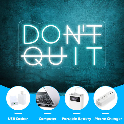 Don't Quit LED Neon Sign for Wall Decor, DO IT Neon Lights Party Decorations, USB Powered Switch LED Neon Lights Adjustable for Office, Gym, Man Cave, Gamer Room Decor