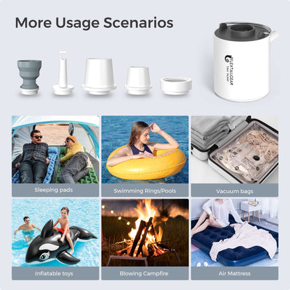 FLEXTAILGEAR Tiny Portable Air Pump Ultra-Mini, with 1300mAh Battery USB Rechargeable to Inflate Deflate for Pool Floats Air Bed / Mattress Swimming Ring Vacuum Storage Bags