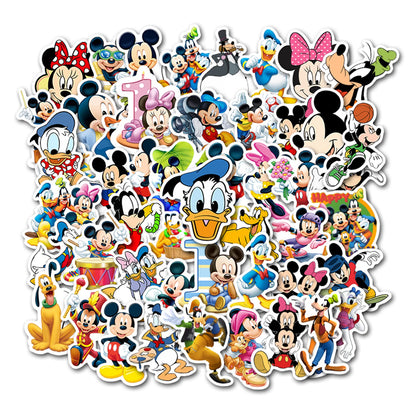 50Pcs Hot Disney Mickey Mouse Stickers for Water Bottle Cup Laptop Guitar Car Motorcycle Bike Skateboard Luggage Box Vinyl Waterproof Graffiti Patches JHSL