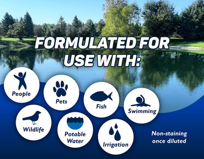 Crystal Blue Lake and Pond Dye - 1 Gallon - Royal Blue Color Treats up to 1 Acre - Clean, Clear & Crystal Blue Water - Environmentally Friendly Pond Dye