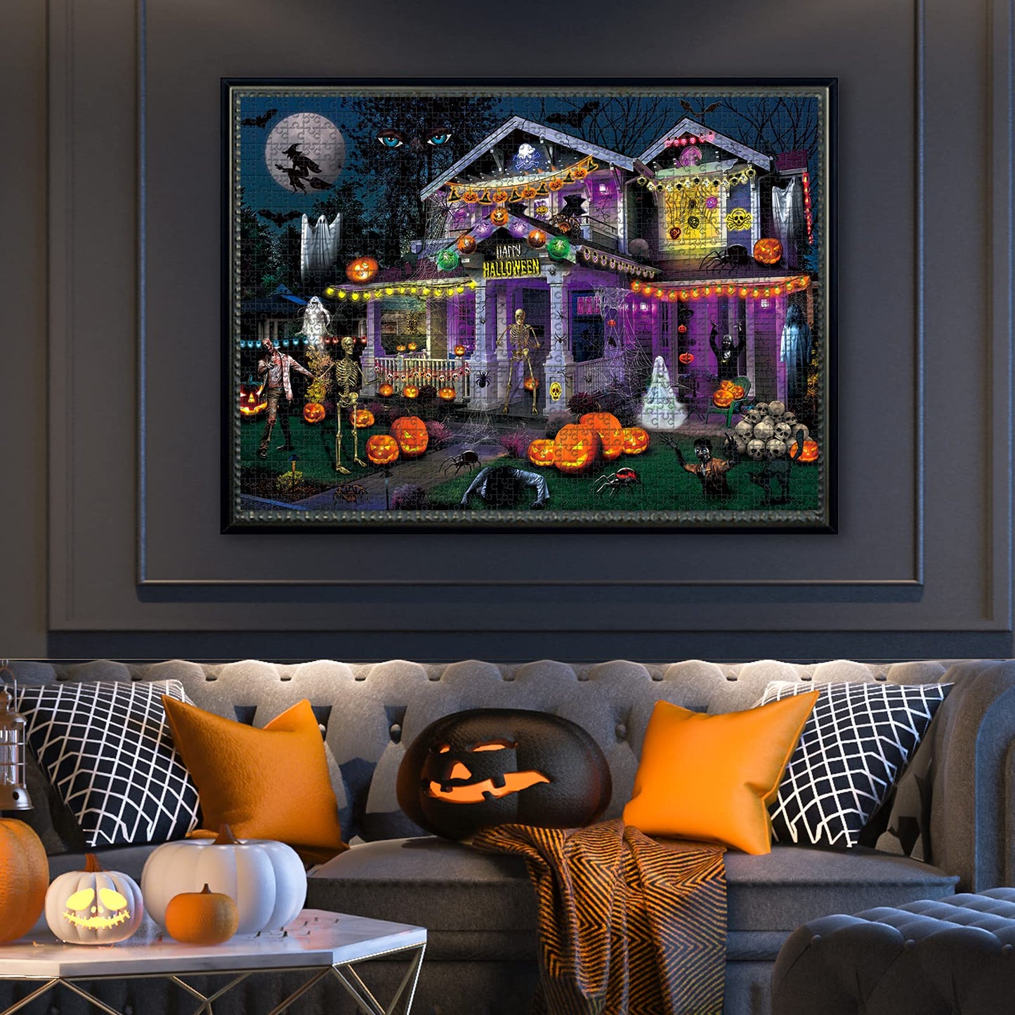Halloween Puzzles 1000 Pieces for Adults - 27.5" x 20" (Halloween Haunted House)