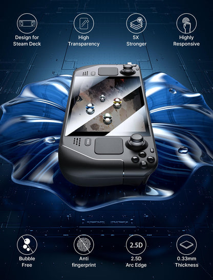 JSAUX 2-Pack Screen Protector for Steam Deck, Ultra HD Glass Protector 9H Hardness Easy to Install with Guiding Frame Scratch Resistant Tempered Glass for Steam Deck OLED, Come with Toolkits