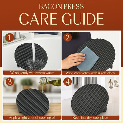 Heavy-Duty Cast Iron Burger Press 8.5 Inch Round Burger Smasher, Grill Press for Cooking Burgers, Bacon, Sandwiches, Steak, Ground Beef, Meats, Sausages, and So On