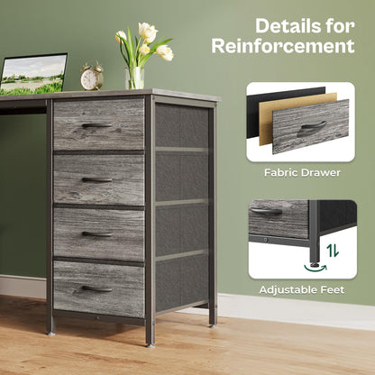 Huuger 54 Inch Computer Desk with 8 Fabric Drawers, Office Desk for Home Office, Study, Gaming Desk with Drawers, Large Storage, Grey