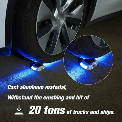 Extra Bright Solar Deck Lights Waterproof with 6 LED, Wireless Driveway Safety Light for Pathway Garden Walkway(Blue, 2 Pack)