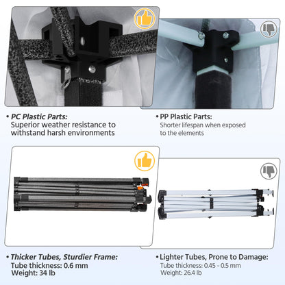 Yaheetech 10x10 Pop up Canopy Tent, Commercial 150D Silver Coated Fabric Outdoor Instant Tent w/Wheeled Bag, 4 Sandbags, 8 Stakes & 4 Ropes for Parties, Camping, Beach, White