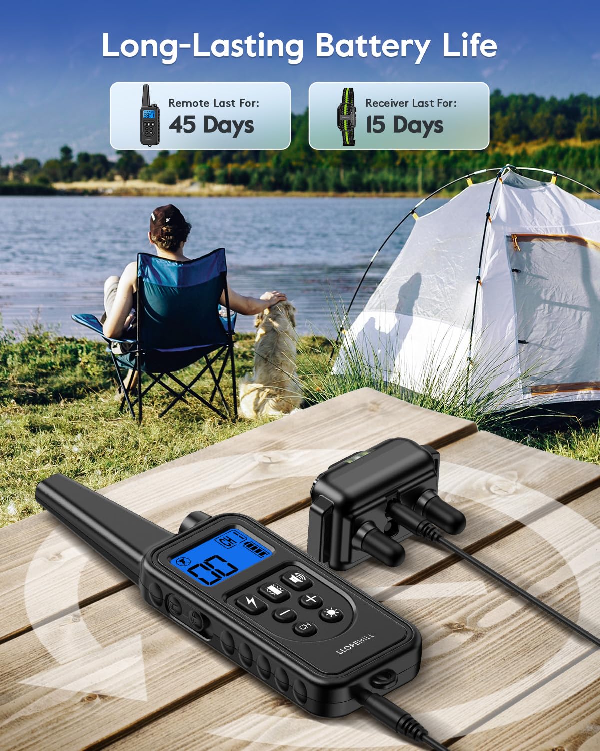 Dog Training Collar with 7 Training Modes, 2600Ft Remote Electronic Dog Shock Collar, Electric Shock Collar for Small Medium Large Dogs (Green)