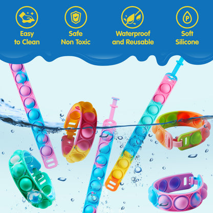 JOYIN Pop Fidget Toys pops Bulk 25 Pack Party Favors for Kids 4-8,8-12 Year, Fidget Bracelets Sensory Toys for Birthday Carnival Halloween Christmas Prizes Gifts Goodie Bags Stuffers for Kids