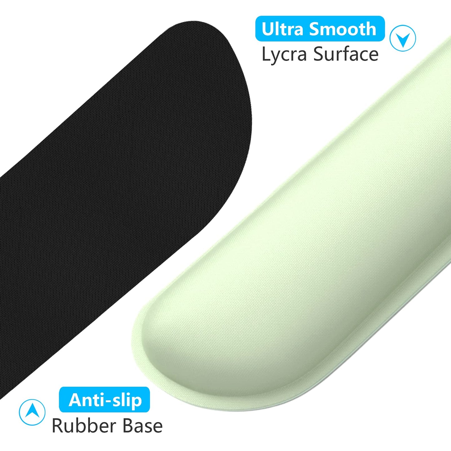 Dapesuom Enlarge Keyboard Wrist Rest, Memory Foam Keyboard Wrist Cushion for Computer Desk Mats Support, Typing Pain Relief Ergonomic Mouse Pad Rests with Non-Slip Base for Gaming, Laptop, Lake Green