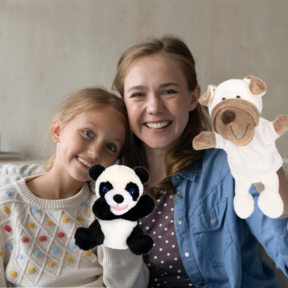 Easfan Puppy Hand Puppet Soft Animal Plush Toy with Movable Mouth Interactive Storytelling Cute Dog Toys Creativity and Imagination Christmas Birthday Gifts for Toddlers Kids,12.5''