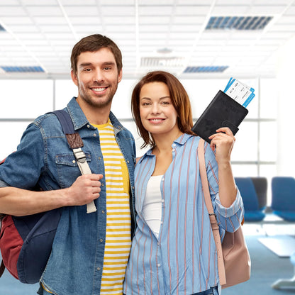 Eoehro Passport Holder for Travel Essentials, Passport Wallet Cover Case for Travel Must Haves Accessories,Passport Book Holders for Women and Men(black)