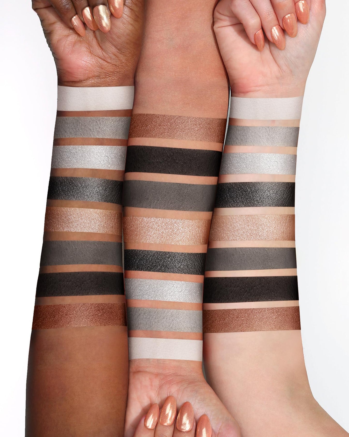 HOOMUSS Black Smoky Eye Shadow Palette 8Color Dark Grey Smokey Eyeshadow for Goth Makeup Black Silver White Gray Shade for Halloween (BlackS)