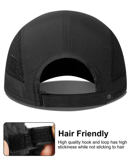GADIEMKENSD Men Outdoor Hat Reflective Folding Running Sport Hats Summer Cool UPF 50 Sun Unstructured Baseball Caps for Men Women Breathable Light Quick Dry Travel Golf Hat Black