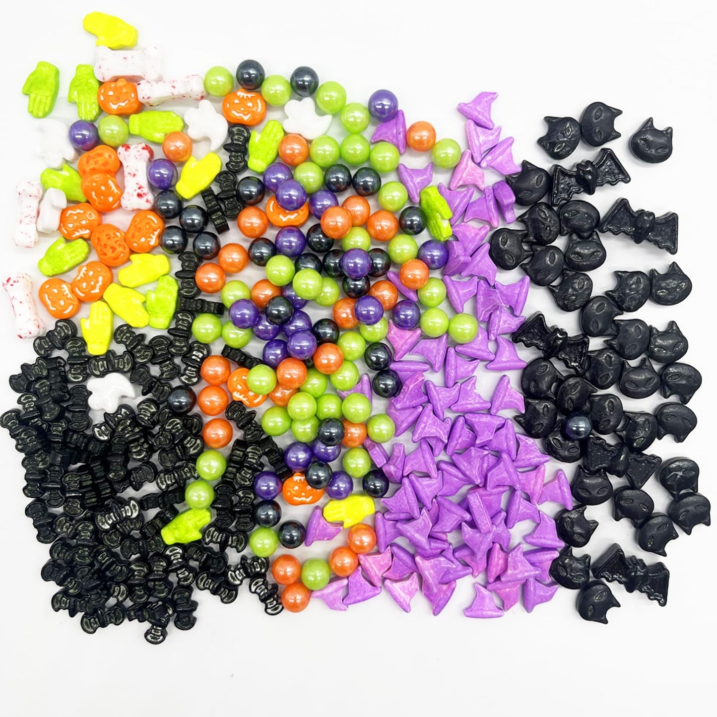 Green Purple Sprinkles Skull Bat Sprinkle Cake Cupcake Toppers Cookie Dessert Decorations 3.2oz