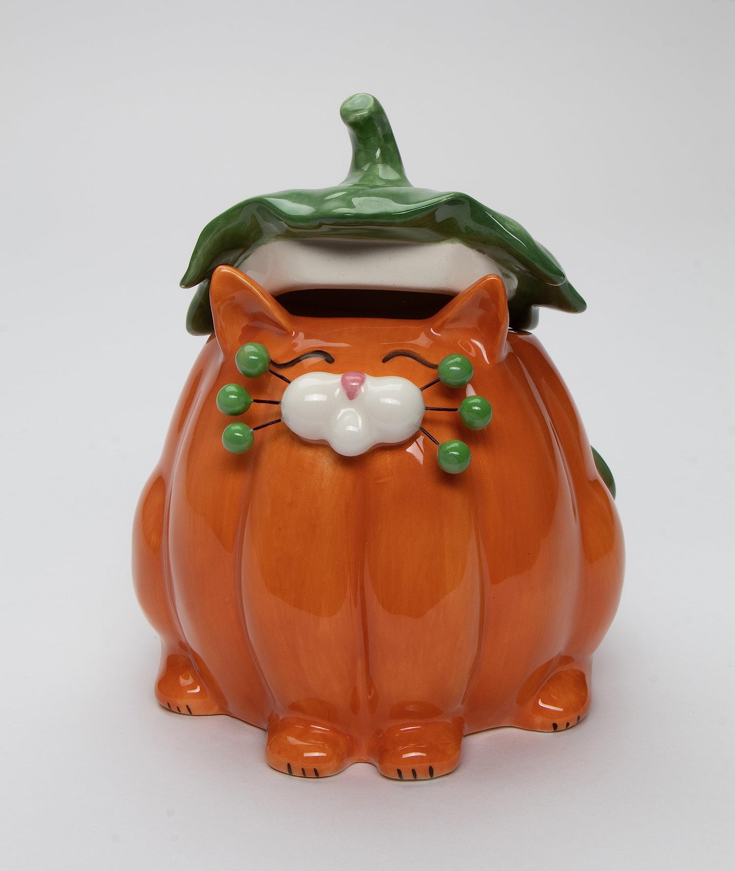 Cosmos Gifts Fine Ceramic Whisker Pumpkin Cat Candy Treat Bowl, 7-1/4" H