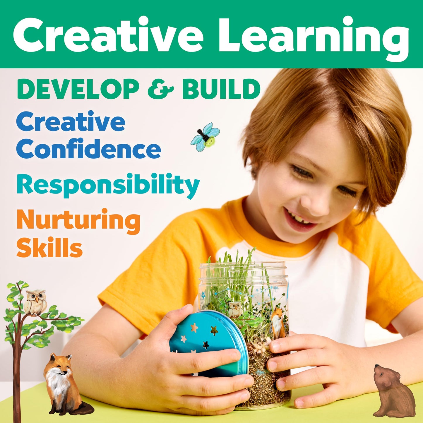 Creativity for Kids Grow 'N Glow Terrarium Kit - Educational Science Kits, Kids Gifts for Boys and Girls, Craft and STEM Projects (Ages 6+)