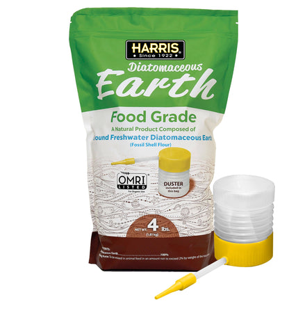 HARRIS Diatomaceous Earth Food Grade, 4lb with Powder Duster Included in The Bag