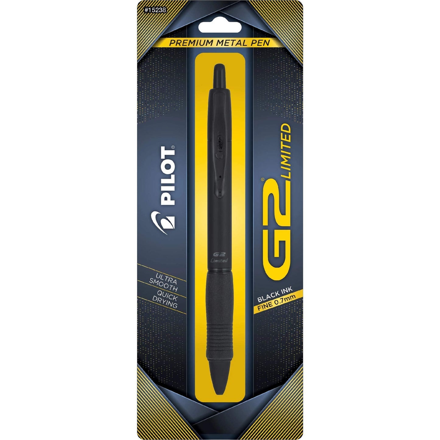 Pilot, G2 Limited Premium Gel Roller Pen, Fine Point 0.7 mm, Matte Black Barrel, Black Ink
