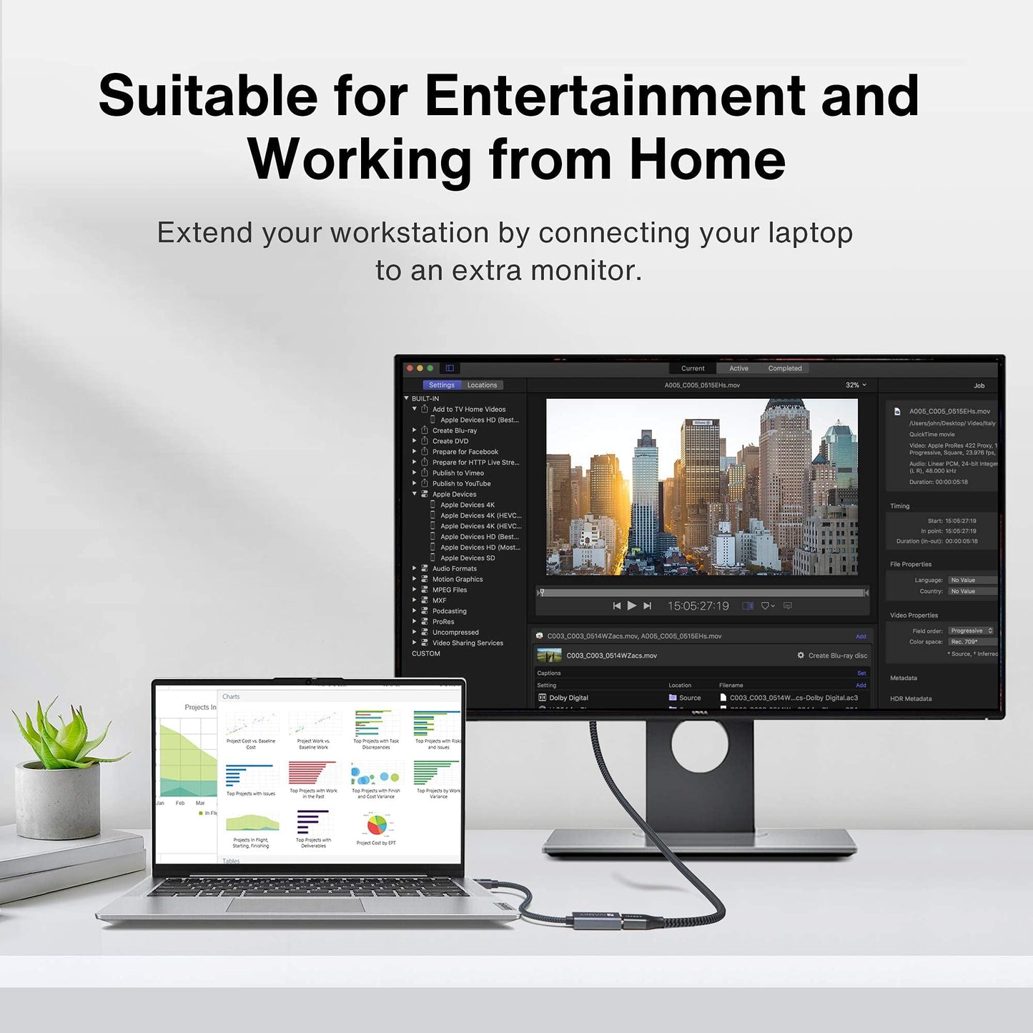 IVANKY 4K Mini DisplayPort to HDMI Adapter, 4K@30Hz Mini DP to HDMI Adapter, Gold-Plated/Braided Thunderbolt 2 to HDMI Compatible with MacBook Air/Pro, Microsoft Surface Pro/Dock, Monitor, Projector