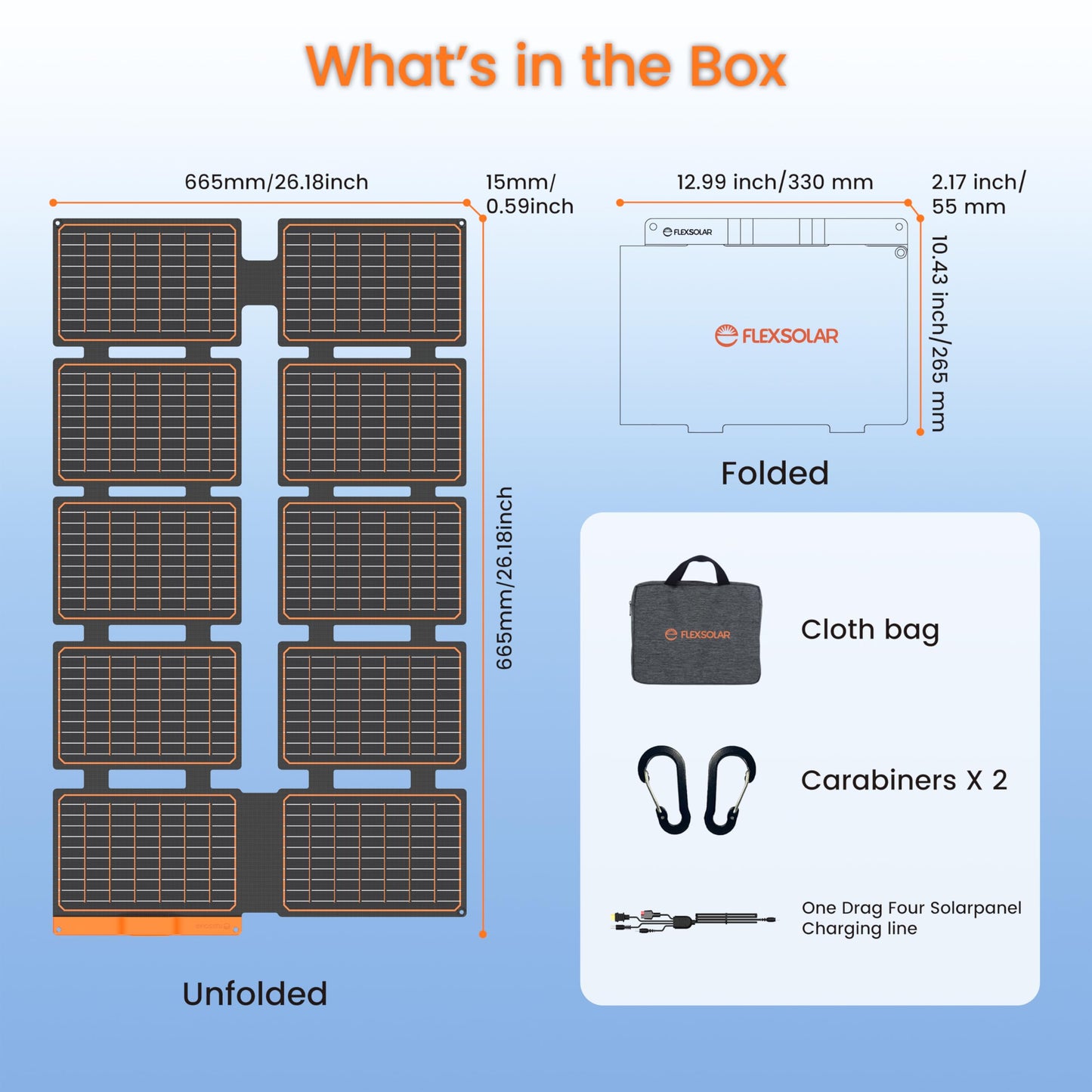FlexSolar 100W Portable Solar Panels Chargers with PD3.0 USB-C,QC3.0 USB-A and DC Outputs Foldable IP67 Waterproof Power Emergency Camping for Small Power Station Generator,Phones, Power Banks