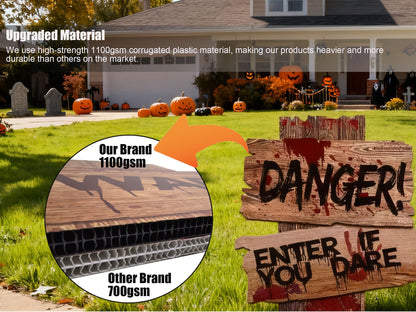 Halloween Decorations, 3 Pack 15" x 12" Yard Signs Stakes Props Outdoor Decor Scary Zombie Vampire Graves Holiday Party Supplies