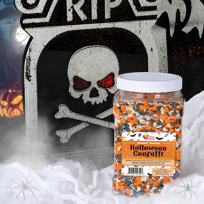 Halloween Sprinkles Bulk - 1.2 Pounds - Bat, Pumpkin & Ghosts Confetti Sprinkles - Spooky Toppings - Great for Cookies, Cupcakes, Cakes, Fall