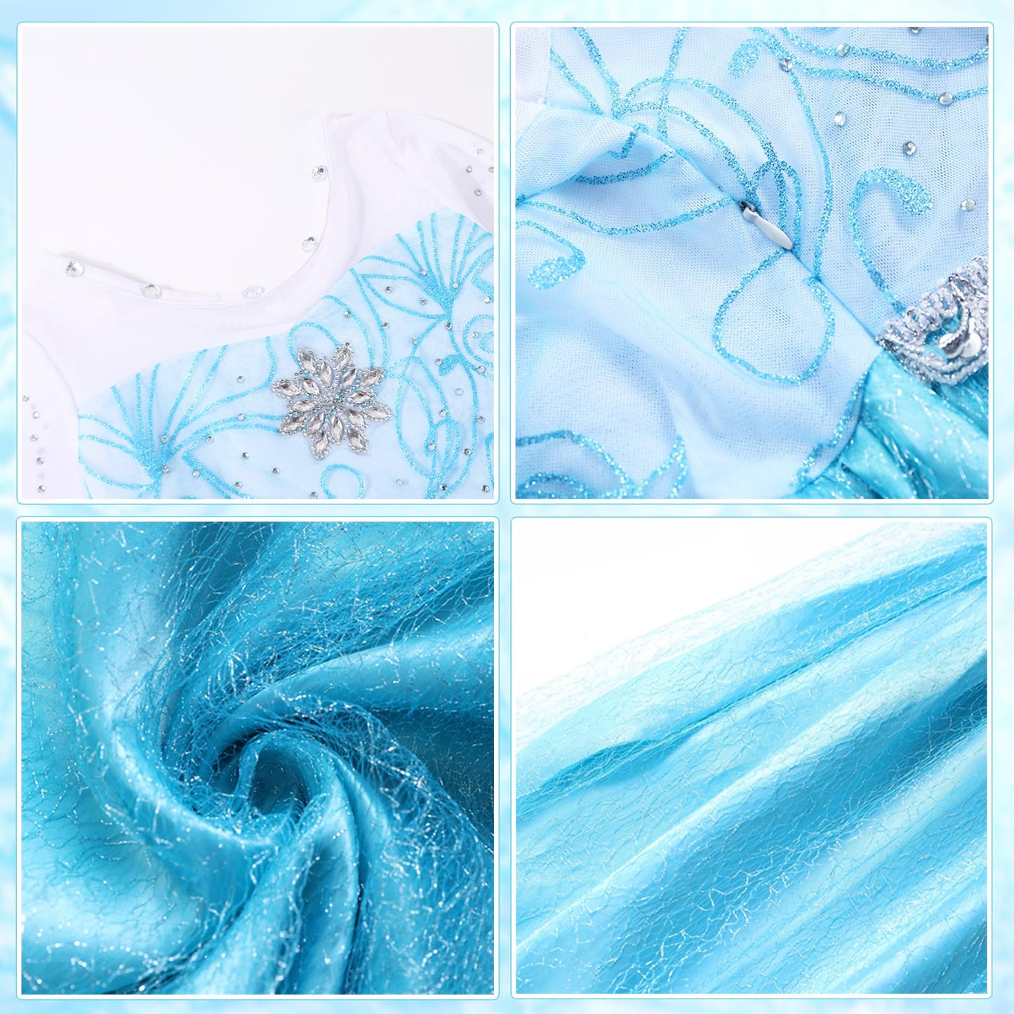 Girls Princess Dress Up Birthday Party Luxury Cosplay Costume Outfit with Accessories