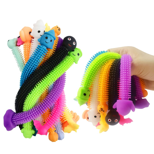 24 Pack Halloween Stretchy Strings Sensory Fidget Toys Pack Great for Kids Students Stress Relief and Anti-Anxiety Toys Assortment Halloween Party Favors (Halloween)