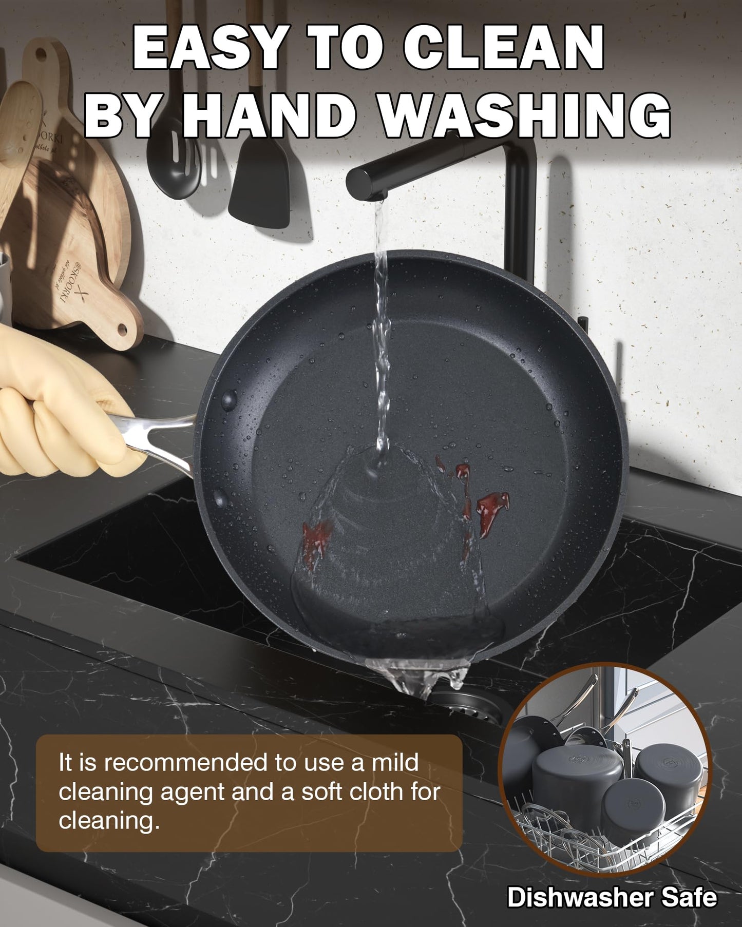 Cooks Standard Frying Omelet Pan, Classic Hard Anodized Nonstick 8-Inch/20cm Saute Skillet Egg Pan, Black