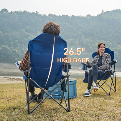 EVER ADVANCED Camping Chairs, Lawn Chairs Outdoor Sports Chairs, Folding Chair Camping Chairs for Adults, Supports 400lbs
