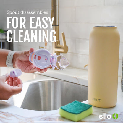 Ello Pop & Fill 32oz Stainless Steel Water Bottle with Quick Fill Technology, Double Walled and Vacuum Insulated Metal, Leak Proof Locking Lid, Sip and Chug, Reusable, BPA Free, Black