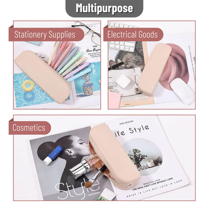 Mr. Pen- Silicone Pencil Case, Malibu Dune Color, Aesthetic Pencil Bag for Women, Makeup Pouch