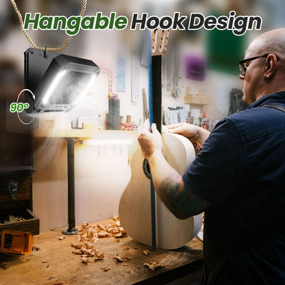 20000mAh Portable Fan Rechargeable with Solar Panel 2-in-1, 3 Speeds Cordless Battery Powered Fan with Led Lantern,Timer, Quiet USB-C Table Fan for Travel Tent Hurricane Office Home Bedroom (Black)