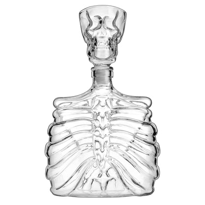Godinger Whiskey Decanter and Shot Glass, Skull Skeleton Decanter, Halloween Decor, Skeleton Decorations, Liquor Decanter and Whiskey Glass Shot Glass Set, Halloween Decorations - 32oz