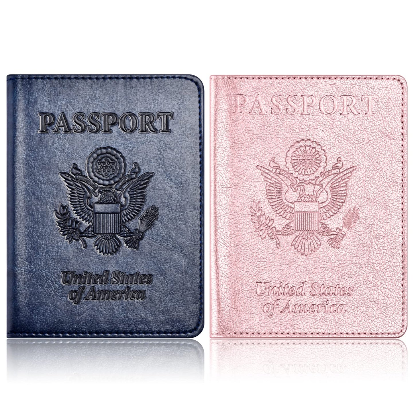 Eoehro 2Pack Passport Holder Wallet Cover Case, Travel Essentials for Women and Men