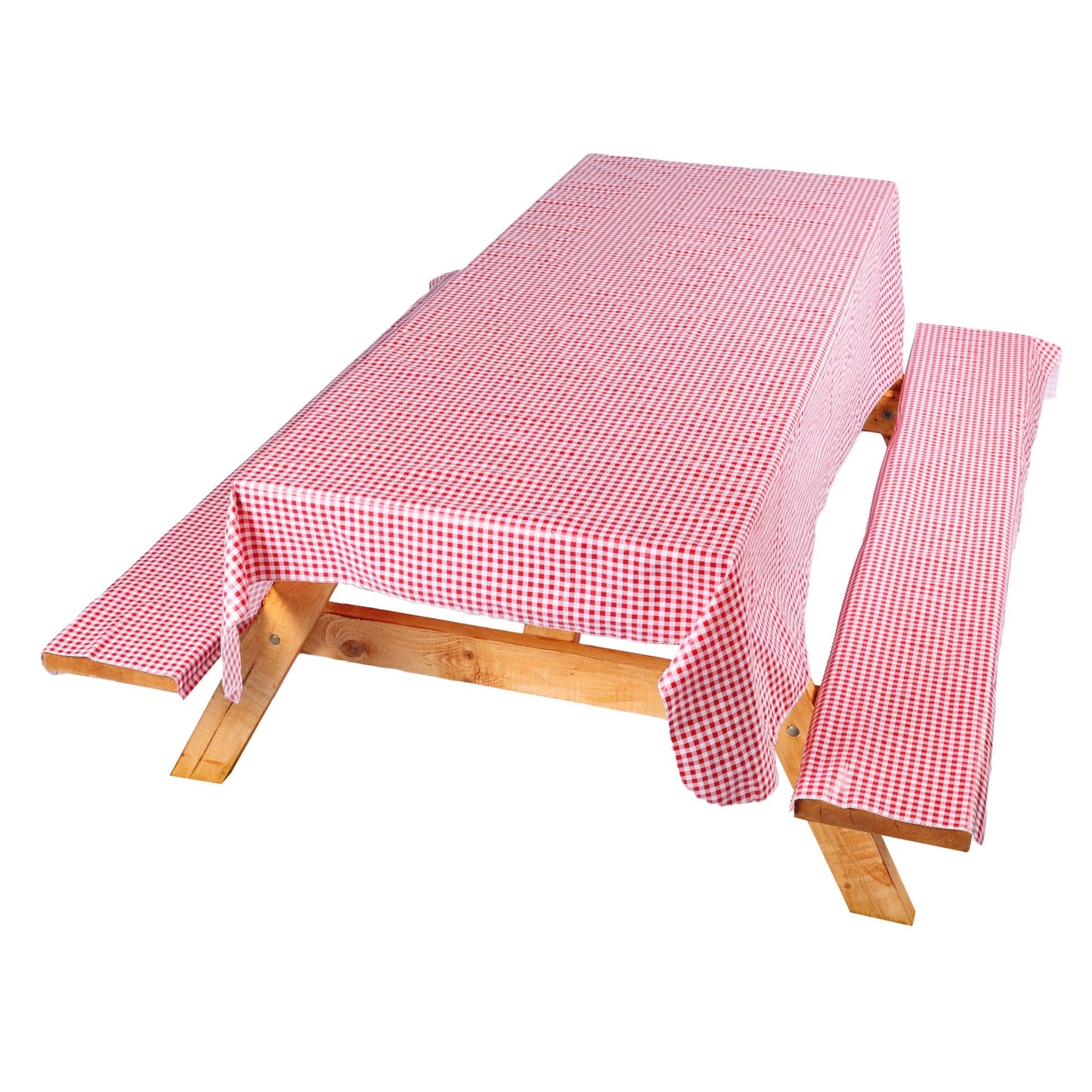 Coghlan's Picnic Tablecloth and Bench Cover Set – Fitted Elastic Tablecloth with Polyethylene Coating for Outdoor Camping, Picnics, and Tailgating – Waterproof, Checkered Design, Includes Storage Bag