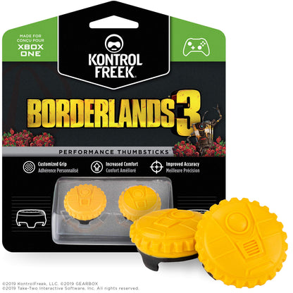 KontrolFreek Borderlands® 3 Claptrap Performance Thumbsticks for Xbox One and Xbox Series X | 2 Mid-Rise Convex Thumbsticks | Yellow